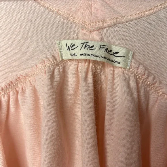 Free People Sweet Little Tee Pink Flounce Sleeve Top Size Small - Picture 6 of 8